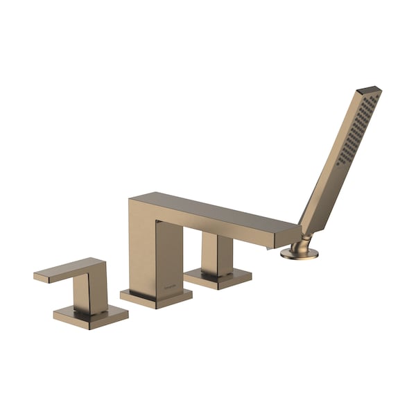 Hansgrohe Tecturis E 4-Hole Roman Tub Set Trim with 1.75 Handshower in Brushed Bronze 73444141 - main