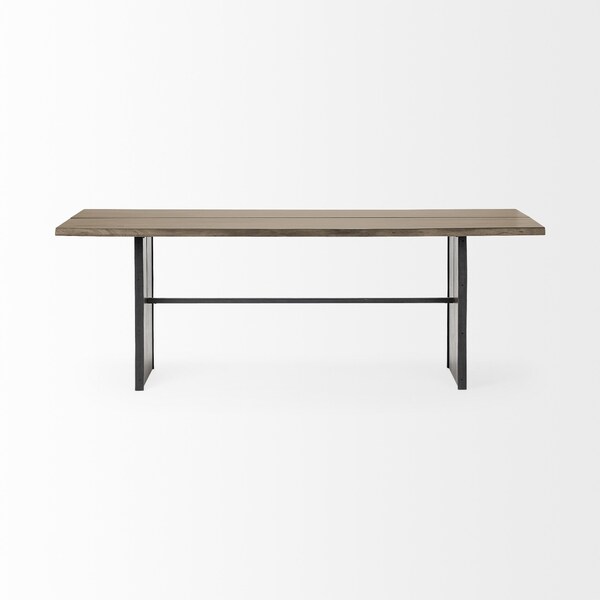 Homeroots 84" Brown Solid Wood Sled Base Dining Table 380468 - main