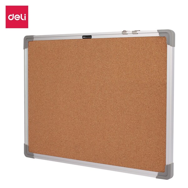 Deli Cork Board 18x24, Self-Healing Natural Cork, Aluminum Frame, Yellow E39052 - main