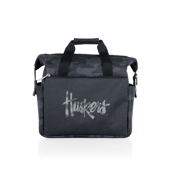 Picnic Time Family Of Brands NCAA Nebraska Cornhuskers On The Go Lunch Bag Cooler - Soft Cooler Lunch Box, Black Camo 510-00-182-404-0 - main