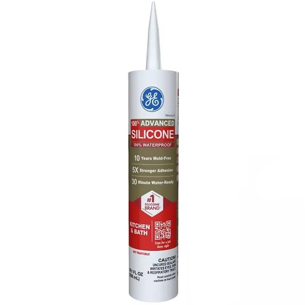 Masterchem 10.1 Oz GE 2812562 Clear Silicone 2 Advanced Kitchen and Bath Sealant 50002486 - main