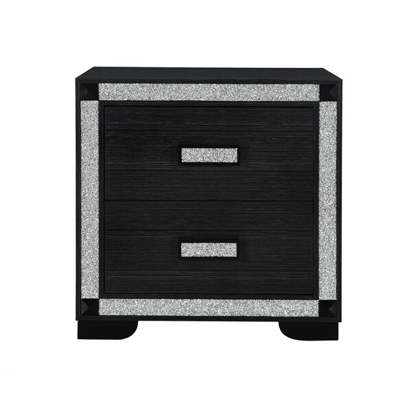 Global Furniture Usa Contemporary Glam Soleil Charcoal Nightstand SOLEIL-CHARCOAL-NS - main