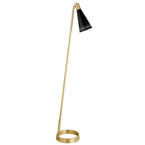 Homeroots 62" Black Reading Floor Lamp With Black Cone Shade 523585 - main