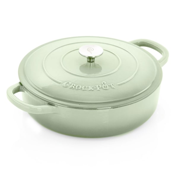 Crock-Pot Crock Pot Artisan 5 Qt Round Enameled Cast Iron Braiser Pan with Self Basting Lid in Pistachio Green 124963.02 - main