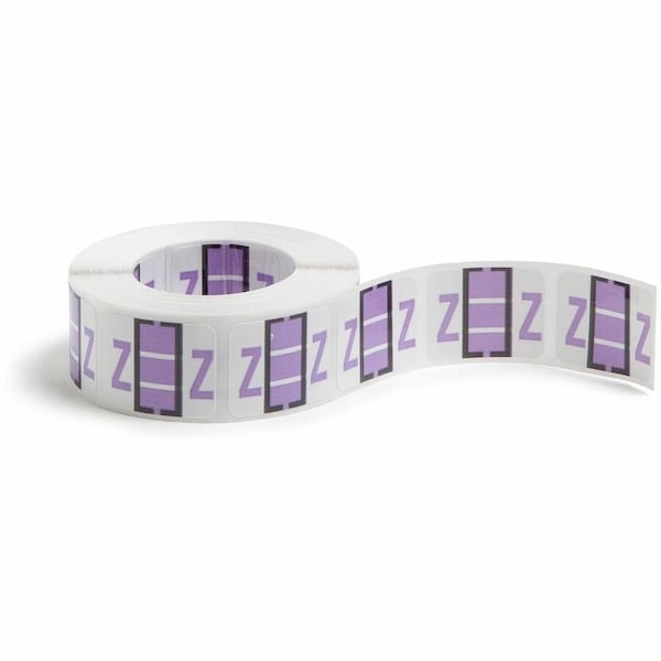Smead A-Z COLOR-CODED END TAB FILING LABELS, Z, 1 X 1.25, WHITE, 500/ROLL 67096 - main