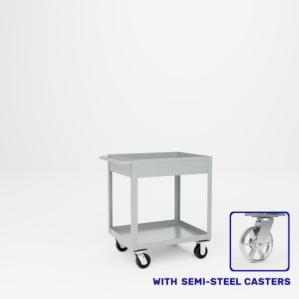 Pucel Tray Top Box Truck, 24 in W x 30 in D x 37 in H, 6 in Deep Box, Semi-Steel Casters, Putty TT-2430-6S - main