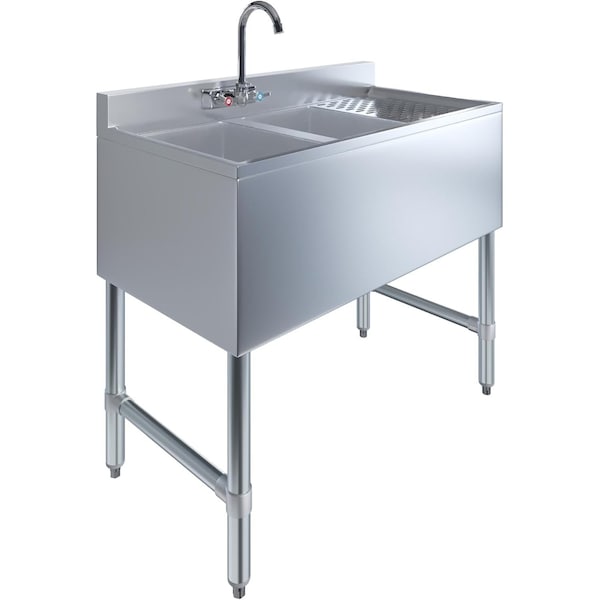 Amgood Sink Bar, Stainless Steel, 19 in W x 36 in L x 33 in H SINK BAR S2C-101410-R-F-Z - main