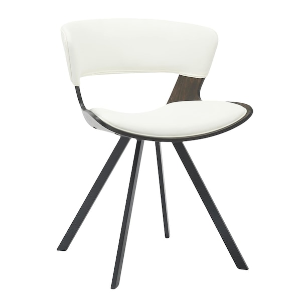 Leisuremod Wooden Dining Chair Modern style Nymia Collection Walnut Glazed Color in White NCDW-22W - main