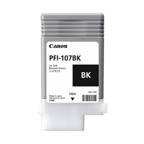 Canon PFI107BK Genuine OEM Black Inkjet Cartridge 130ml 6705B001 - main