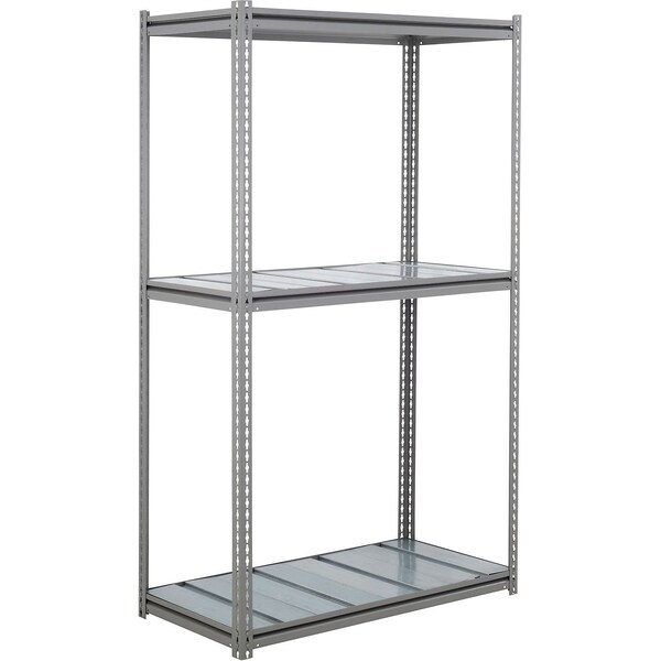 Global Industrial 3 Shelf, Heavy Duty Boltless Shelving Z Beam Starter 48Wx24Dx60H, Steel Deck B3153980 - main