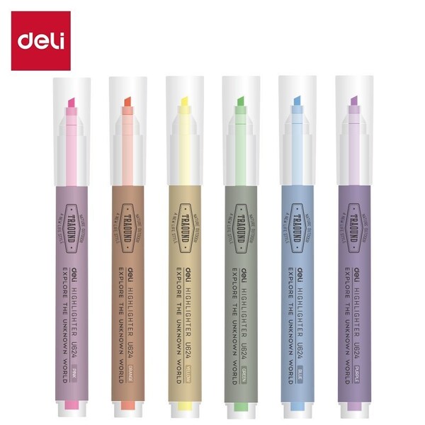 Deli Highlighters, Fluorescent Assorted, Chisel Tip, 6PK EU624 - main