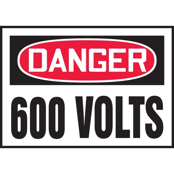 Accuform OSHA DANGER SAFETY LABEL 600 VOLTS LELC165XVE - main
