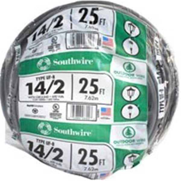 Southwire UF-B Non-Metallic Underground Feeder Cable, 14 AWG, 2C, 25 ft SO386804 - main