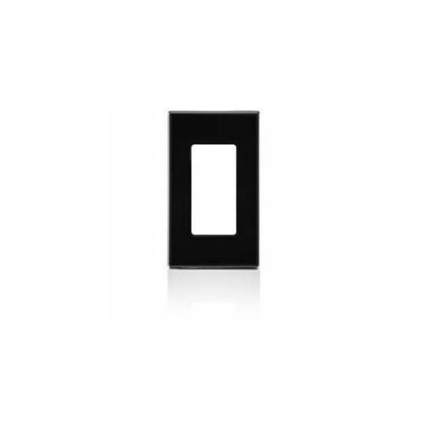 Leviton Decora Wallplate, Screwless, Standard Size, Gang 1, Black 80301-SE - main