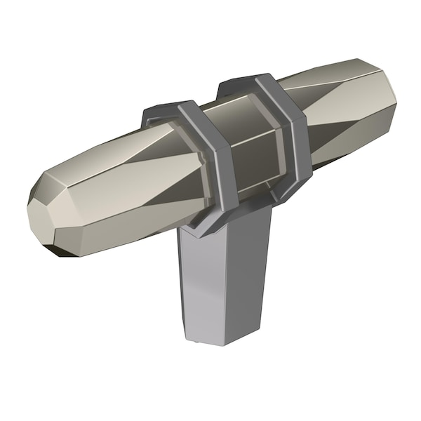 Amerock London 2-1/2 in 64 mm Length Polished Nickel/Black Chrome Cabinet Knob BP36647PNBCR - main