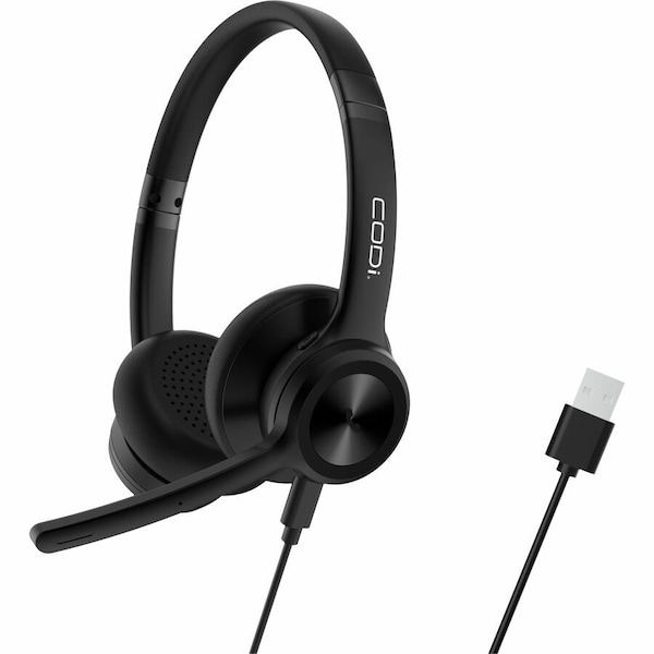 Codi CLARO Wired Stereo Dual Ear Headset w/ Integrated AI-Powered ENC Microphone A04618 - main