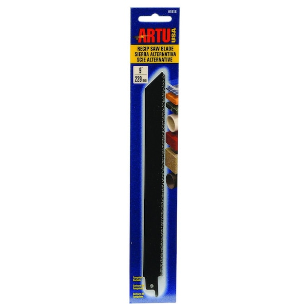 Artu Reciprocating Saw Blade, 9 in, 12 TPI, Tungsten Carbide Edge, 3/4 in W, Black 1818 - main