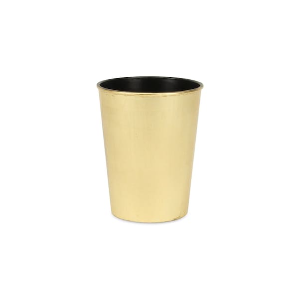 Homeroots 5in Gold Recycled Plastic Indoor Outdoor Round Pot Planter 488243 - main