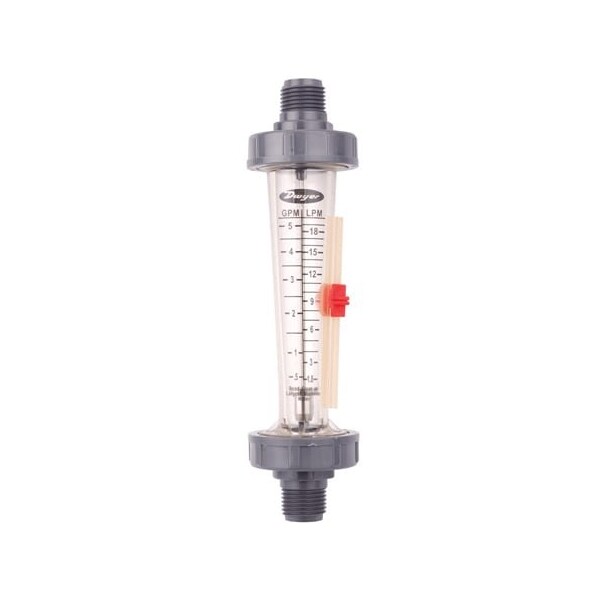 Dwyer Instruments Polycarbonate flowmeter, range 0.8-8 GPM (3-30 LPM) water, 1/2" male NPT, 316 SS float. LFMC-09-A2 - main