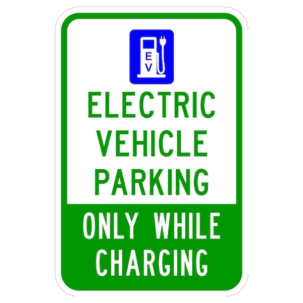 Sign Solutions Usa Parking Sign, 12 in W, Aluminum Sign, White DCS12DWT1218CUS00126 - main