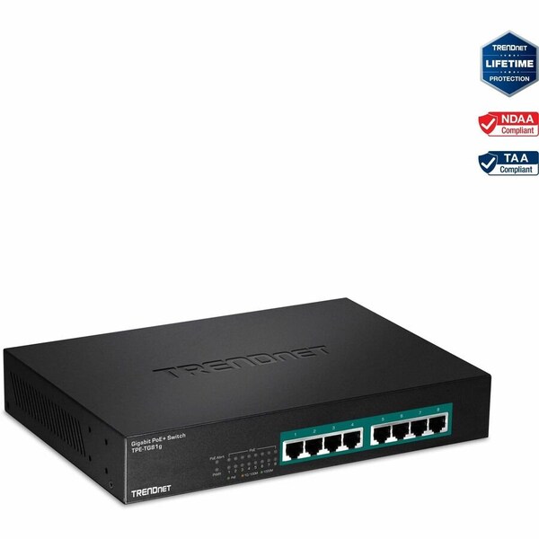 Trendnet 8 Port Gig PoE GREENnet Swtch, TPETG81G TPETG81g - main