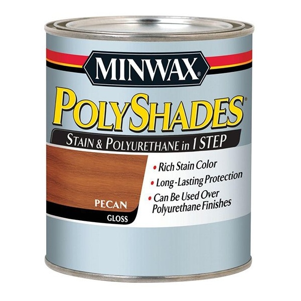 Minwax 1/2 Pt Minwax 21420 Pecan PolyShades Wood Stain And Polyurethane Gloss 21410 - main