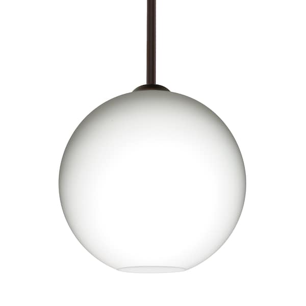 Besa Lighting Coco 8 Pendant, Opal Matte, Bronze Finish, 1x60W Incandescent 1TT-COCO807-BR - main