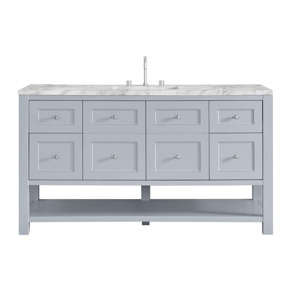 James Martin Vanities Breckenridge 60 in. Single Vanity, Serenity Blue, w/ 3 CM Carrara Marble Top 330-V60S-SRB-3CAR - main