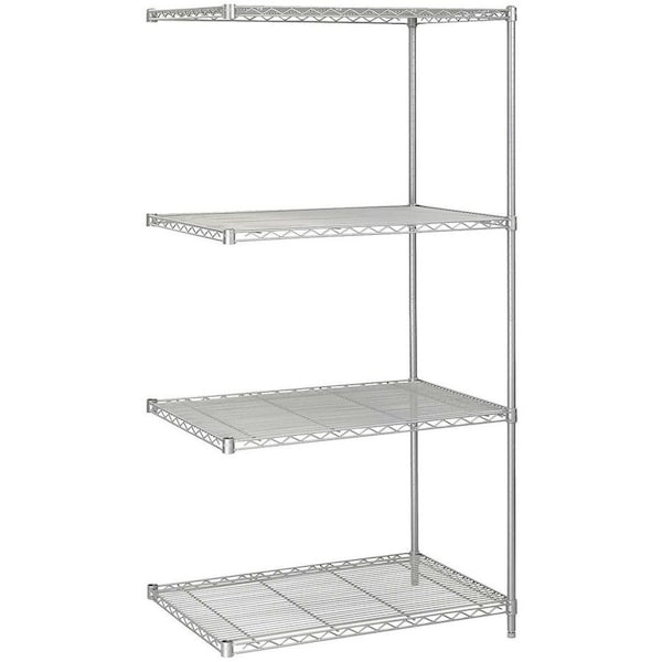 Safco Wire Shelving, 24"D x 36"W x 72"H, 4 Shelves, Gray 5289GR - main