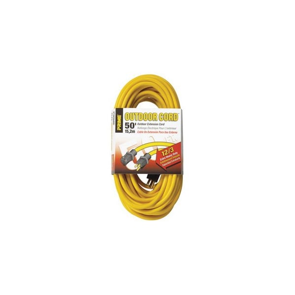 Prime JOBSITE OUTDOOR EXTENSION CORD, 15 A 125 VAC 1875 W, SJTW, 50 FT L CORD, 3 EC500830 - main