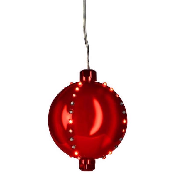 Celebrations LED Red Snow Fall Ornament 4 in. Hanging Decor 23-12002A - main