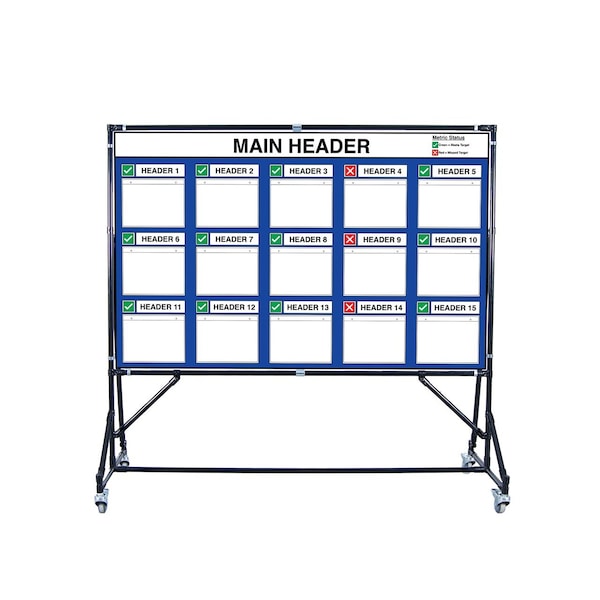 5S Supplies Lean Metric Board 72in x 46in ACRYLIC (With Stand) LMB-7246-ACRYLIC-STAND-STANDARD - main