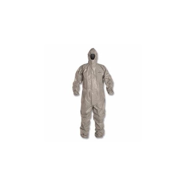 Dupont Tychem 6000 Coveralls, TF145T, Taped Seams, Attached Socks, Gray, Small, Standard, 6PK 251-TF145T-SM - main