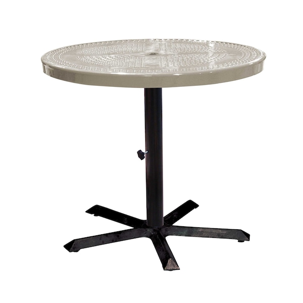 Leisure Craft 36" Round Perforated Pedestal Table, Portable, 30"H, Beige 36TAB30-BEIGE - main