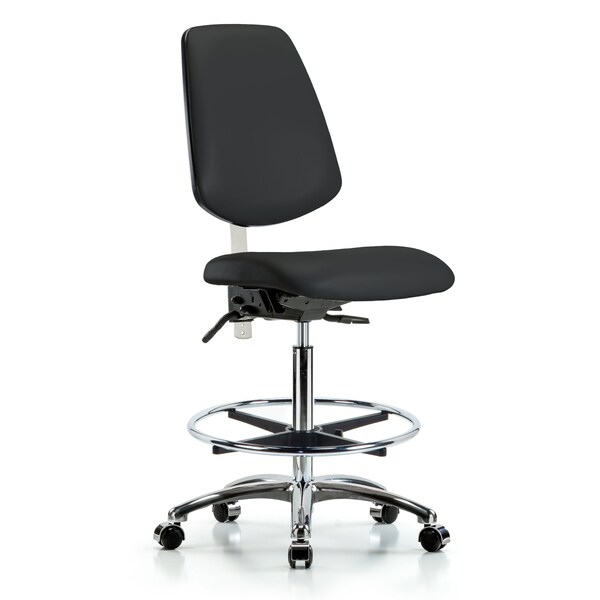 Blue Ridge Ergonomics Clean Room Chair Vin Med Ben Chair, Med, Bk, Blk, CL100, No Arms, 22" to 29" Height, Vinyl, Black BR-NCR-VMBCH-MB-CR-T0-A0-CF-CC-8540 - main