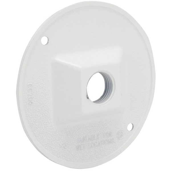 Hubbell Combination Cover, 4-1/8 in Dia, 1.094 in L, 4-1/8 in W, Round, Metal, Gray, Powder-Coated 5193-1 - main