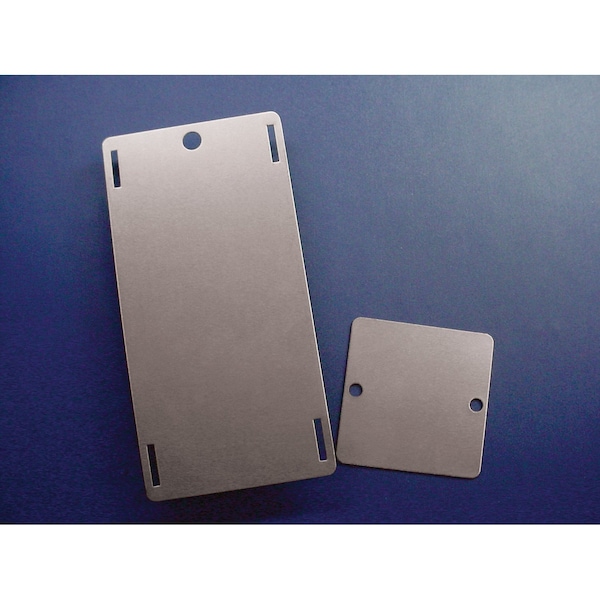 Brady Blank Tags, 2.5in H x 5in W, Steel, Silver, 10PK 89227 - main