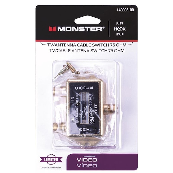 Monster Cable Just Hook It Up Indoor TV Antenna Cable Switch 140003-00 - main