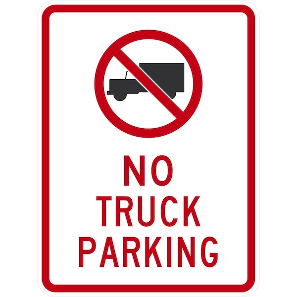 Lyle No Truck Parking (with Symbol), 18x24, High Intensity Prismatic, White G-10730-HI_18x24 - main