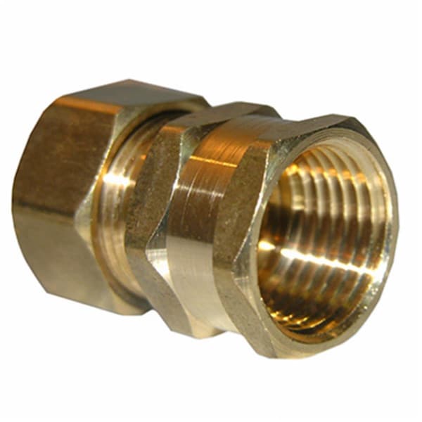 Larsen Supply Co 0.37 Compression x 0.5 in. Female Pipe Thread Brass Adapter, 6PK 208030 - main