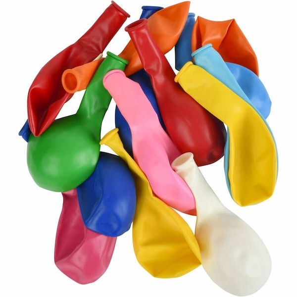 Tatco Latex Balloons, 12", Assorted, PK100 61100 - main