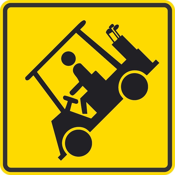 Lyle W11-11, Golf Cart Traffic Symbol, 30x30, Diamond Grade, Yellow G-15147-DG_30x30 - main