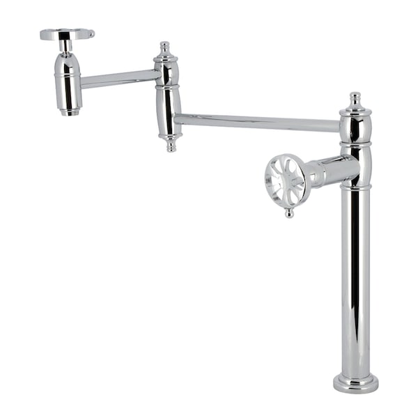 Kingston Brass Deck Mount Pot Filler Faucet, Polished Chrome KS3701RX - main