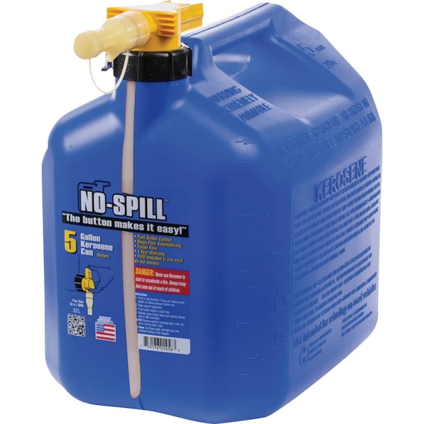 No-Spill ViewStripe 5 Gal. Plastic Kerosene Fuel Can Blue 1466 - main