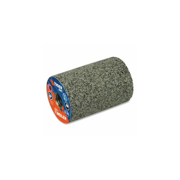 Weiler Tiger Grinding Plug, 2 in dia x 3 in Thick x 5/8 in-11 Arbor, 20 Grit, Zirconia Alumina, Type 18, 12PK 804-68324 - main