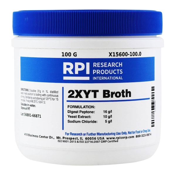 Rpi 2XYT Broth, Powder, 100 Grams X15600-100.0 - main