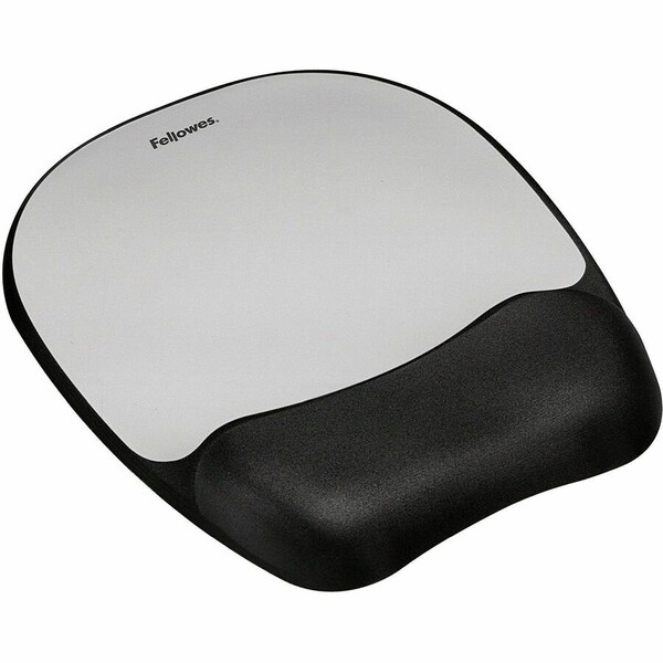 Fellowes Memory foam Mouse PadWrist Rest Silver Streak, Gray FEL9175801 - main