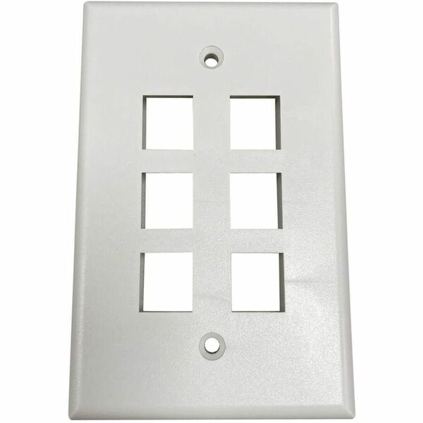 Eaton Tripp Lite Series Safe-IT 6-Port Single-Gang Keystone Wall Plate, Antibacterial, Ivory Matte, TAA N042AB-006-IVM - main