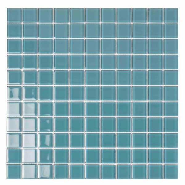 Apollo Tile Sapphire Blue 11.8 in x 11.8 in Glass Glossy Floor and Wall Mosaic Tile 9.67 sqft/case, 10PK APLA88042 1X1A - main