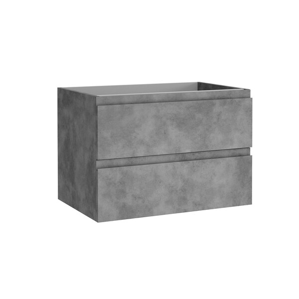 Homeroots 28" Gray Wood Freestanding Bathroom Vanity With White Sink And Two Drawers 627461 - main